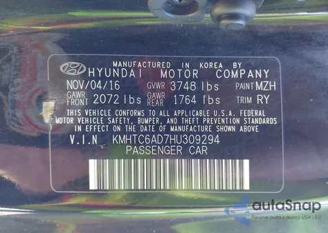 2017 Hyundai Veloster from USA, damaged, VIN KMHTC6AD7HU309294